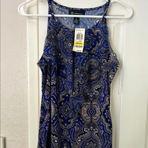INC International Concepts Blue Paisley Women's Top